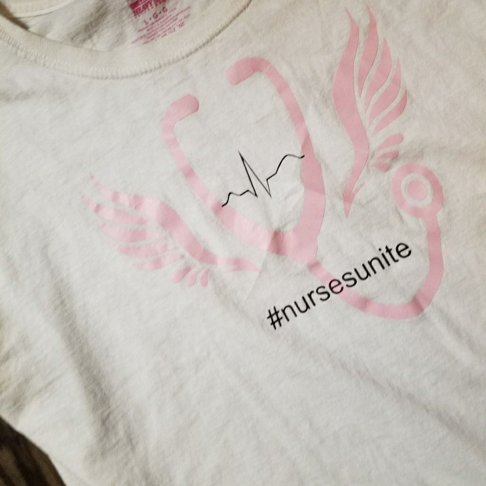 "Nurses unite" crew neck
